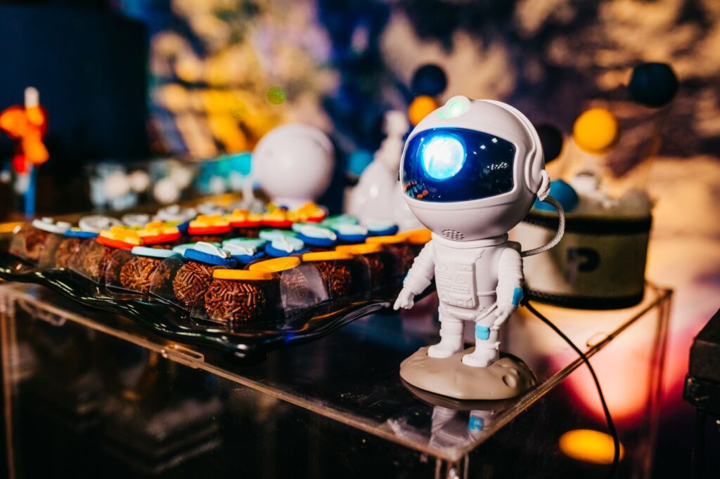 A futuristic wedding theme featuring space decor and modern technology — Las Vegas wedding themes
