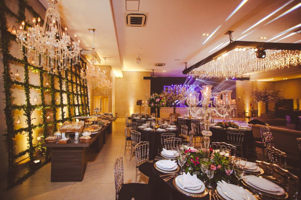 A wedding reception featuring a buffet setup and lively celebration. — stress-free Las Vegas wedding