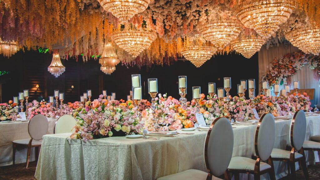 Glamorous reception setup for a luxury Las Vegas wedding. — unique wedding packages Las Vegas