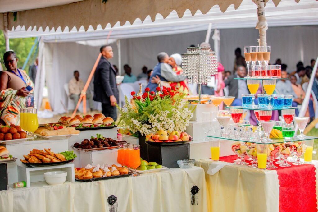 A beautiful catering display featuring a variety of dishes suitable for weddings. — Las Vegas wedding concierge services