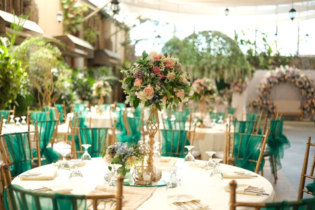 A beautiful outdoor wedding venue in Las Vegas with vibrant decorations. — Las Vegas wedding trends 2026