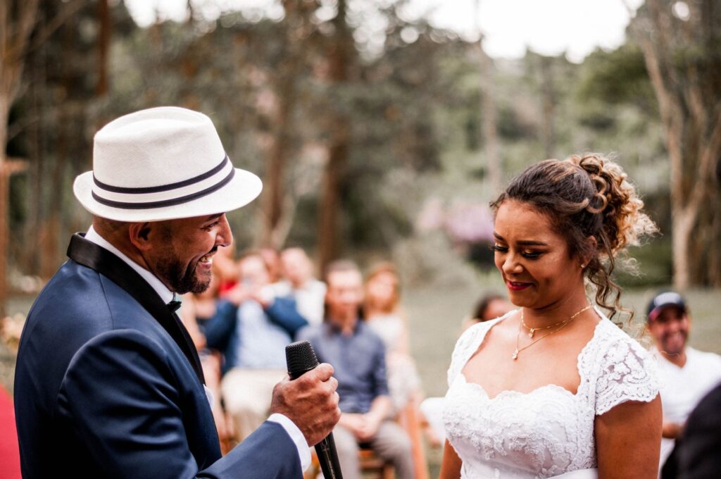 A candid moment of a couple during their wedding ceremony, highlighting the emotions and setting. — best wedding photogr…