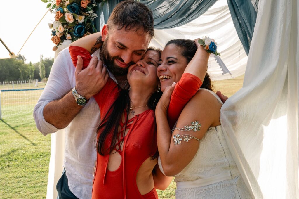A candid moment of laughter during a wedding ceremony in Las Vegas. — Las Vegas wedding photography