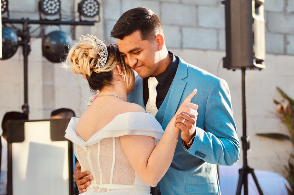 A couple dancing joyfully during their wedding reception in Las Vegas. — Las Vegas wedding playlist