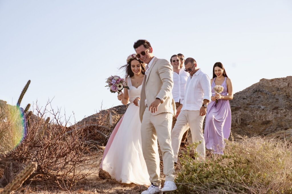 A happy couple during their wedding ceremony in a popular Las Vegas location. — Las Vegas wedding vendors