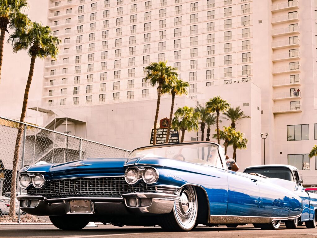 A wedding transportation vehicle outside a Las Vegas venue, emphasizing convenience. — Las Vegas wedding concierge services