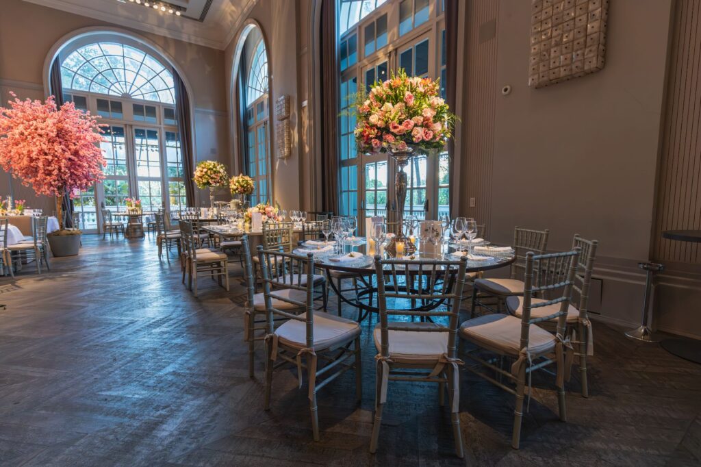 An elegant wedding setup at The Venetian, showcasing romantic decor and ambiance. — romantic wedding packages Las Vegas