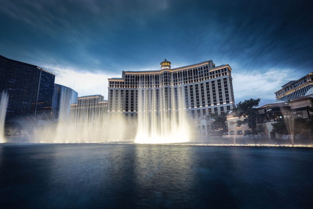 An intimate wedding ceremony in front of the Las Vegas Strip. — unique wedding packages Las Vegas