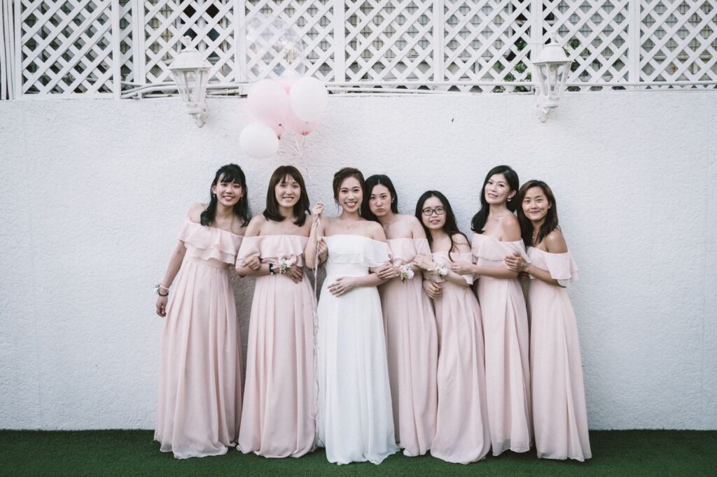 Bridal party enjoying a fun moment during the wedding festivities. — destination wedding budget Las Vegas