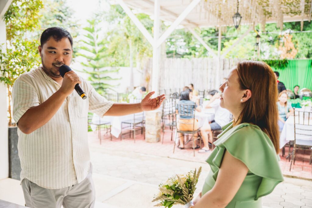 Guests engaged in interactive entertainment at a wedding. — Vegas entertainment wedding