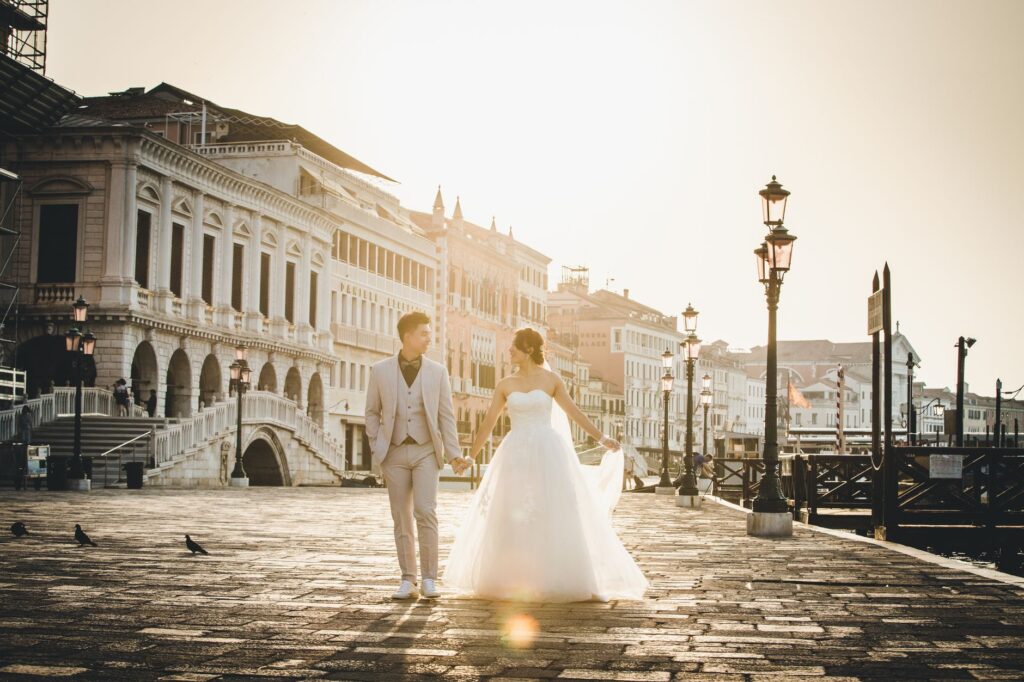 The romantic ambiance of The Venetian Grand Canal for weddings — unique wedding venues Las Vegas