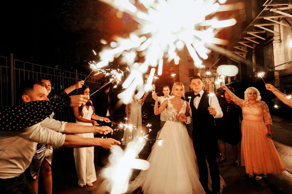 couples celebrating with guests at a Las Vegas wedding — Las Vegas wedding packages