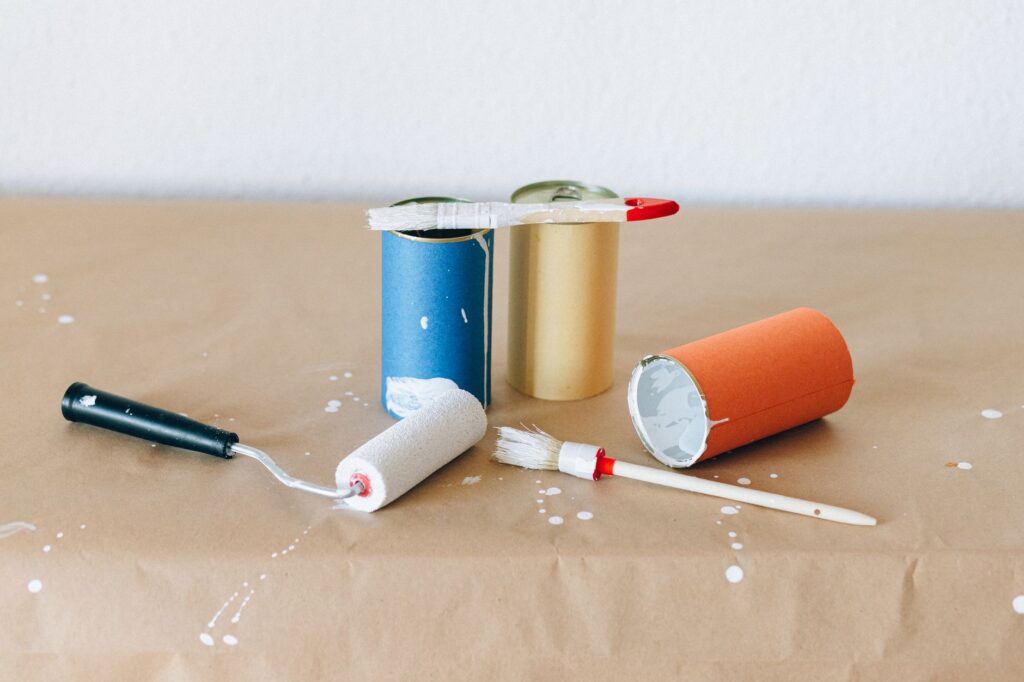 A DIY wedding decoration project in progress with craft supplies — Las Vegas wedding budgeting tips
