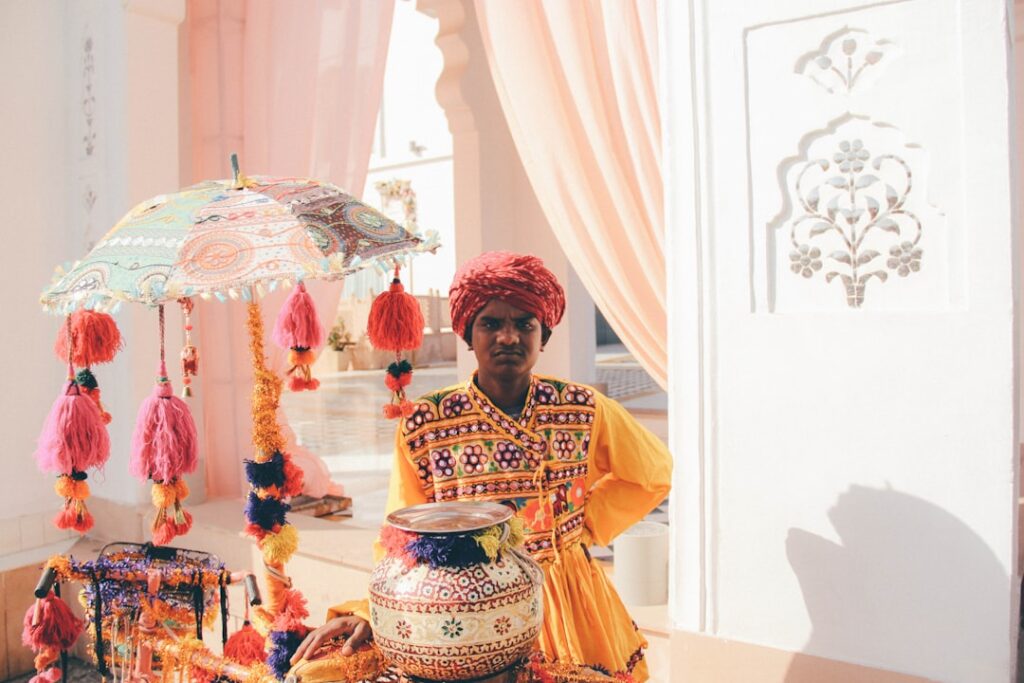 A colorful cultural fusion wedding showcasing traditional attire and decor. — Las Vegas wedding themes 2026
