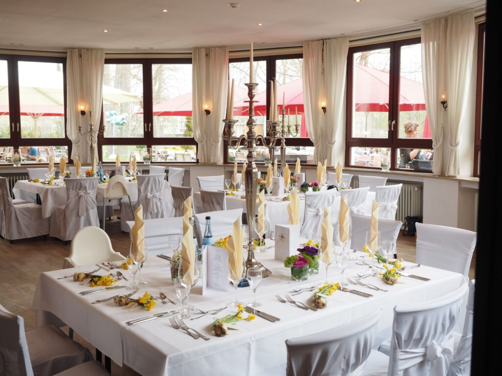A table set up for a wedding reception in a hotel — Las Vegas wedding planning checklist