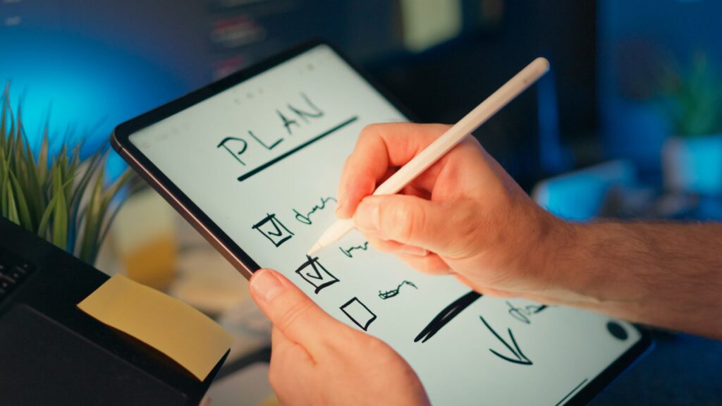 A well-organized wedding planning checklist on a computer screen. — Las Vegas wedding vendors