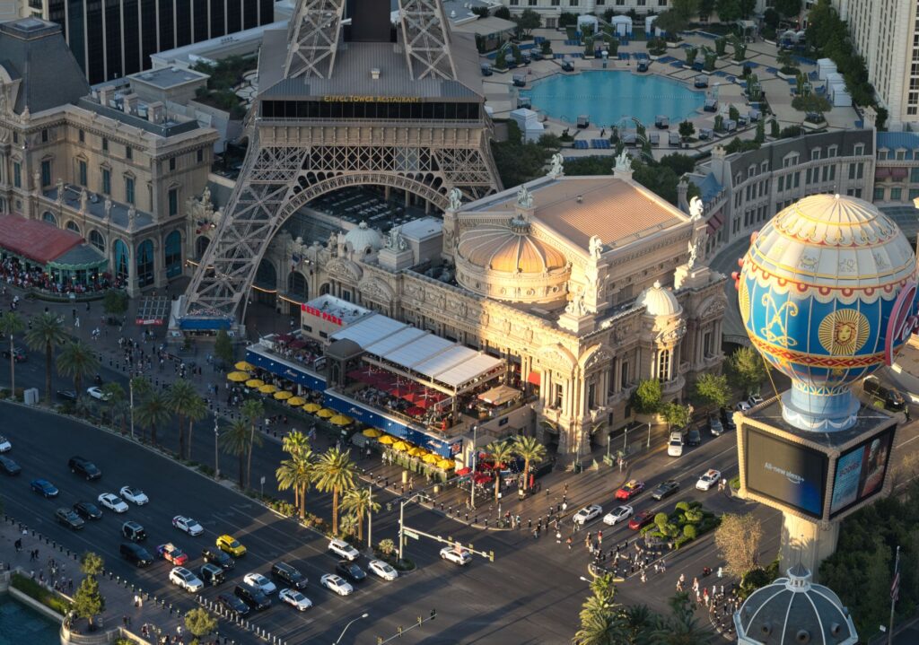 Aerial view of a popular Las Vegas wedding location — choose wedding concierge Las Vegas