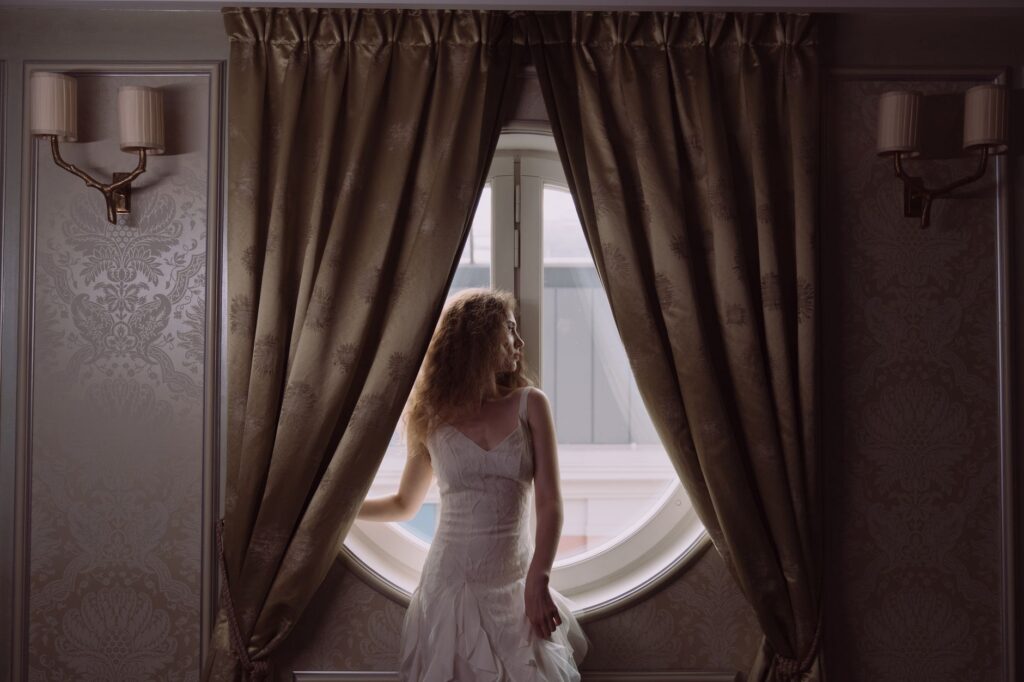 An elegant bridal portrait taken in a luxurious Las Vegas hotel suite. — Las Vegas wedding photographers